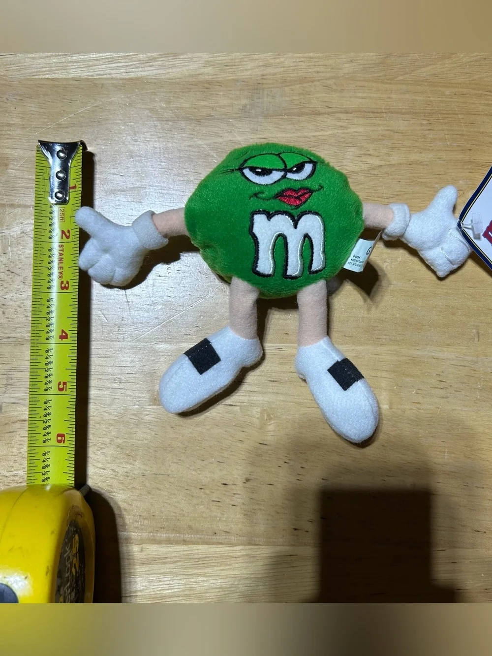 M&M's World Las Vegas Green Candy Plush Bean Bag Toy Mars Characters 5” NEW